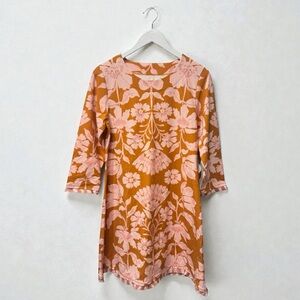 NWT Spartina 449 Island Fringe Dress McAllister Floral Vine Caramel Medium